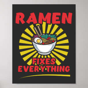 Póster Ramen arregla todo - Gracioso diseño de presupuest