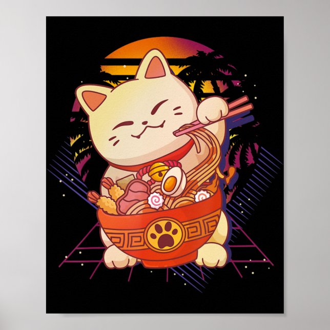 Póster Ramen Cat Anime (Frente)