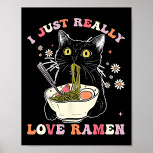 Póster Ramen Cat Anime Kawaii Clothes Otaku Clothing Mang