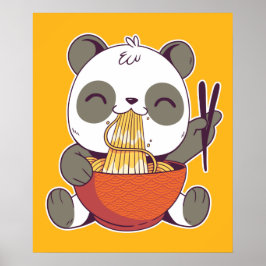 Póster Ramen Panda Cute
