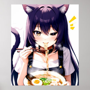 Póster Ramen Romp: Noodle Nirvana, Chica de Anime
