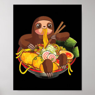 Póster Ramen Sloth Kawaii Anime obsequia a los niños