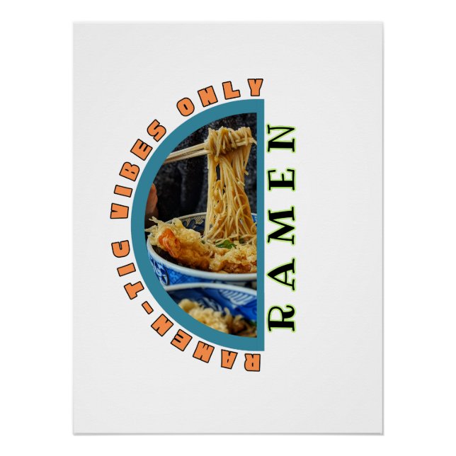 Póster Ramen-tic Vibes Only – Ramen Bowl Noodle Art Tee (Anverso)