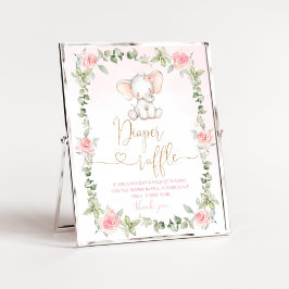 Póster Ramificación de pañales de elefante floral rosa