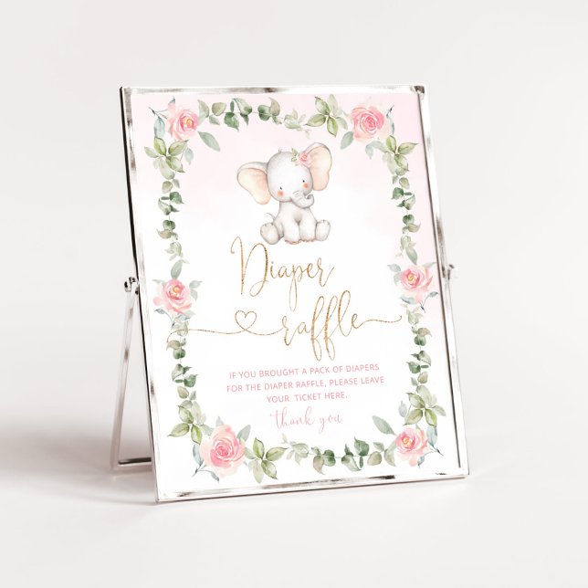 Póster Ramificación de pañales de elefante floral rosa (Subido por el creador)