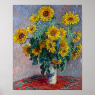 Póster Ramo de Claude Monet de girasoles