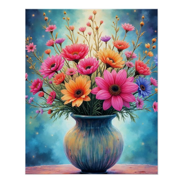 Póster Ramo de Flores Coloridas (Anverso)