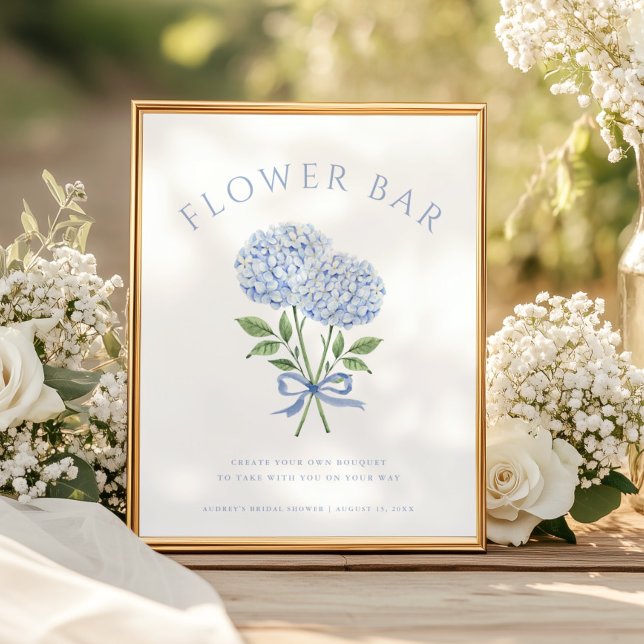 Póster Ramo de flores de hortensias azules Bar de flores (Subido por el creador)