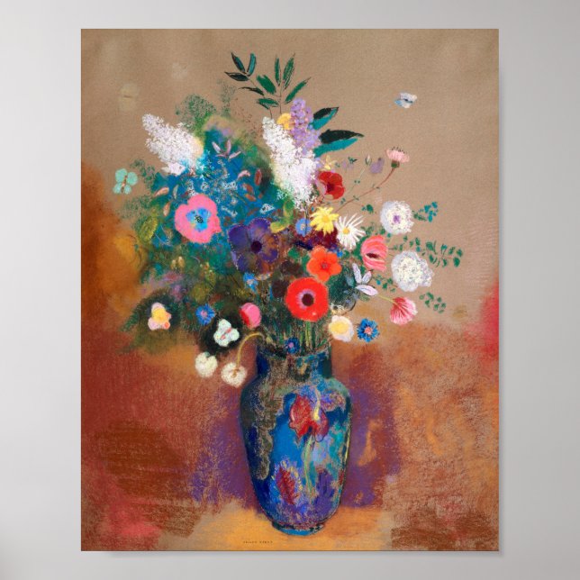 Póster Ramo de flores de Odilon Redon (Frente)