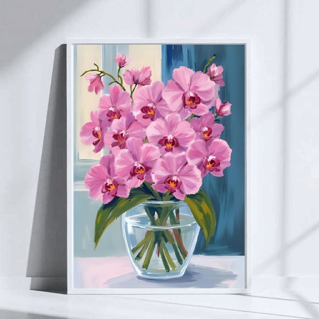 Póster Ramo de flores de orquídea rosa acuarela (Subido por el creador)
