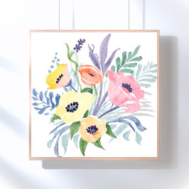 Póster Ramo de flores de primavera | Acuarela floral boni