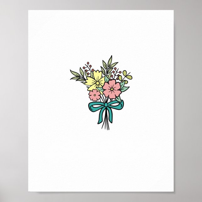 Póster Ramo de flores, floral, colorido (Frente)