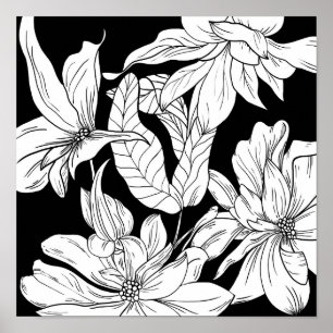 Póster Ramo de flores Naturaleza Floral Tinta Página para