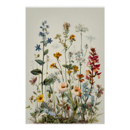 Póster Ramo de flores silvestres Blue Spike