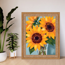 Póster Ramo de Girasoles | Floral Acuarela Amarilla