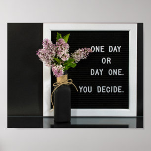 Póster ramo de lilac con cita inspiradora