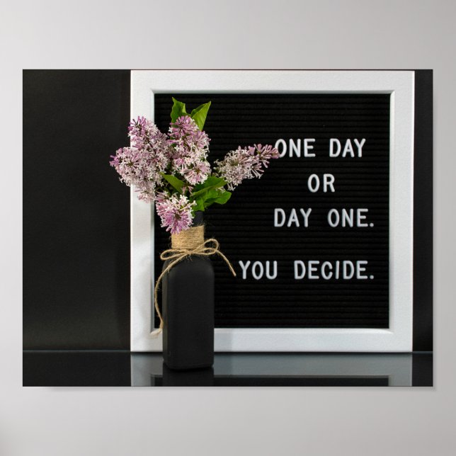 Póster ramo de lilac con cita inspiradora (Frente)