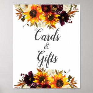 Póster Ramo de otoño de girasoles tarjetas y regalos flor