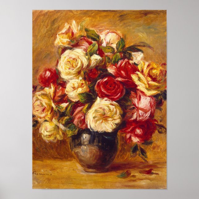 Póster Ramo de rosas, Auguste Renoir (Frente)