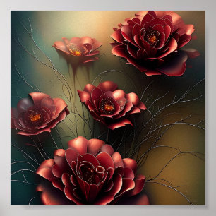 Póster Ramo de rosas de cobre