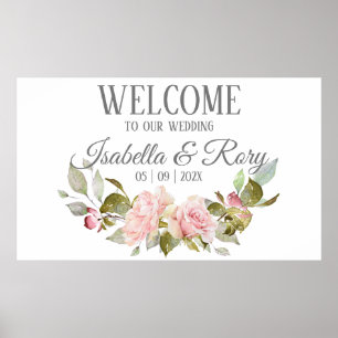 Póster Ramo de rosas rosadas hermosas para boda