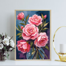 Ramo de Rosas Rosadas Pintadas