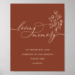Póster Ramo Floral Botánico de Terracota Recuerdo Amoroso