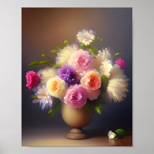 Póster Ramo floral de pasteles suaves