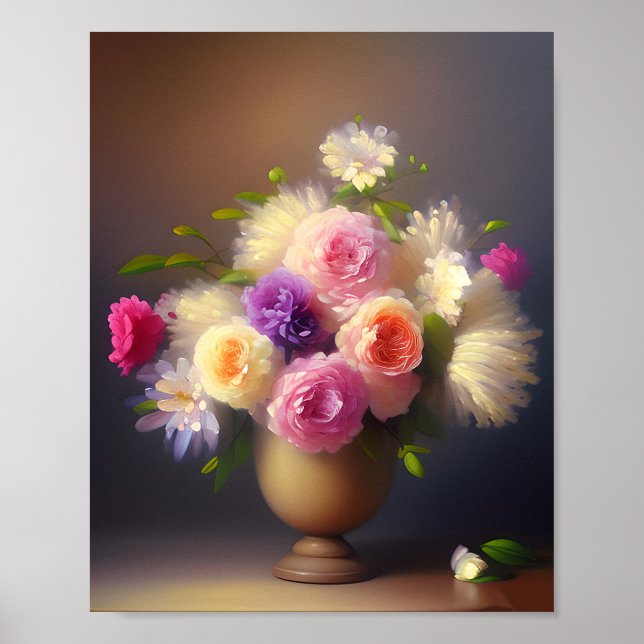 Póster Ramo floral de pasteles suaves (Frente)