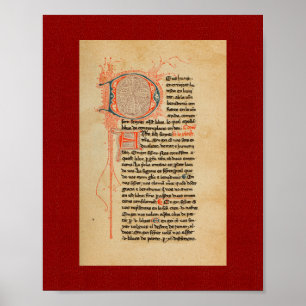 Póster Ramon Llull: Manuscrito Iluminado del Siglo XIII