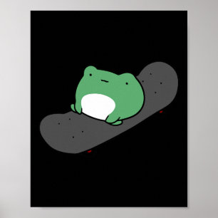 Póster Rana Adorable Patinando 