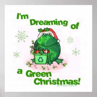 Póster Rana ambiental de Navidades verdes