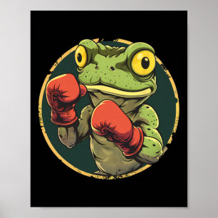 Póster Rana boxeadora con guantes de boxeo Kickboxing div