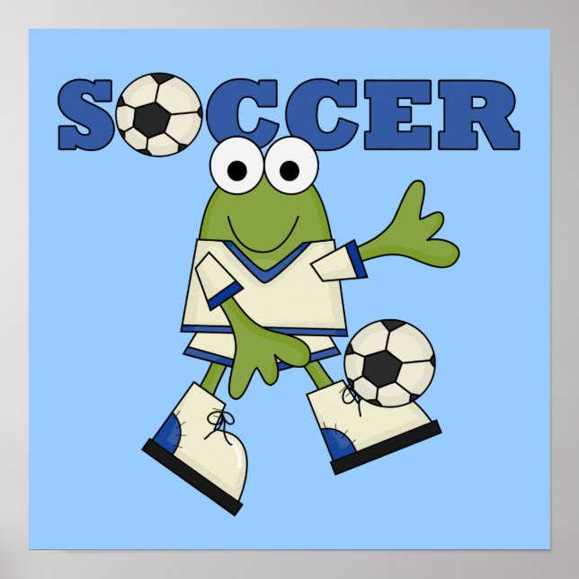Póster Rana con camisetas y regalos de bolas de fútbol (Frente)