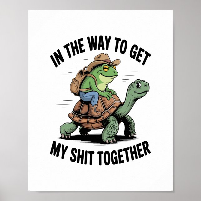 Póster Rana con tortuga de Gorra (Frente)