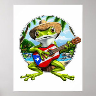 Póster Rana coqui de Puerto Rico