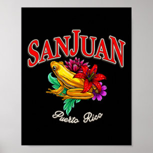 Póster Rana Coqui de Puerto Rico Vacaciones Tropicales en