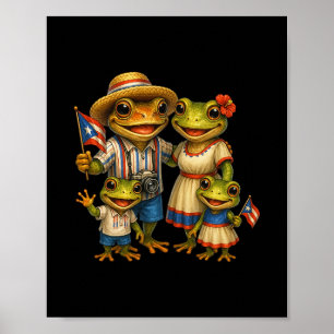 Póster Rana Coqui Puerto Rico Boricua Vacaciones Familiar