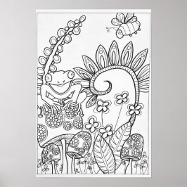 Póster Rana de árbol poster de color 13x19