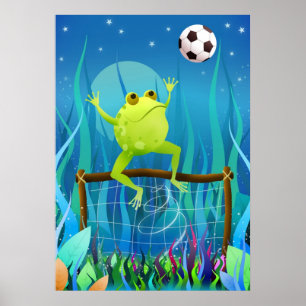 Póster Rana de fútbol de noche