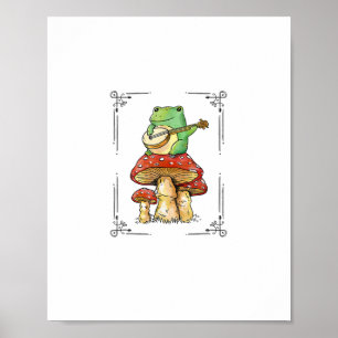 Póster Rana de hongos diseño artístico Goblincore Micolog