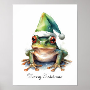 Póster Rana de Navidad divertida, personalizada