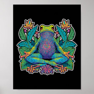 Póster Rana de yoga meditar postura zen lance estiramient