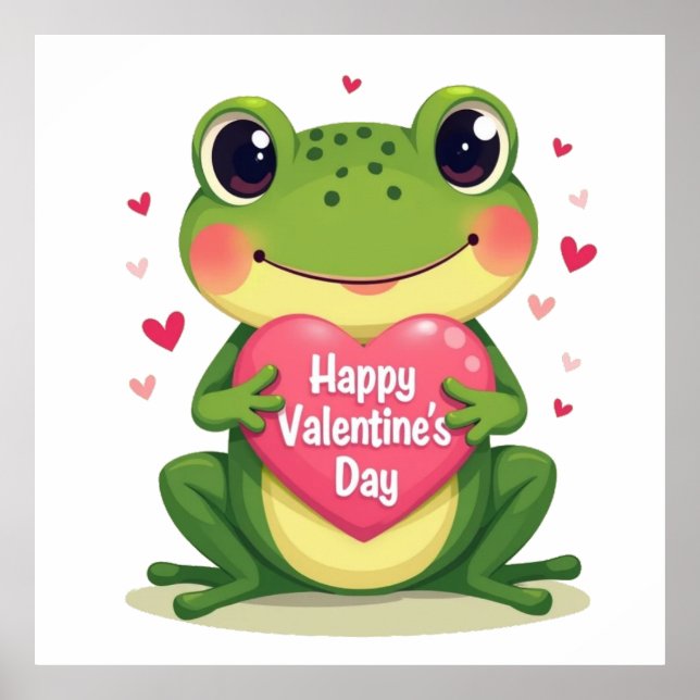 Póster rana del día de San Valentín (Frente)