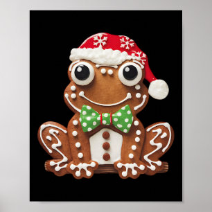 Póster Rana divertida de pan de jengibre Navidad Mujeres 