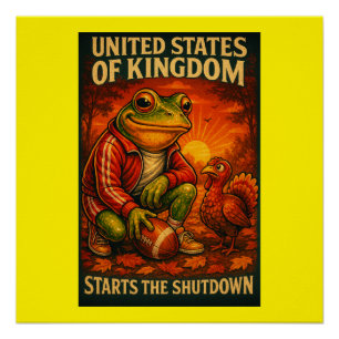 Póster Rana Divertida Sátirá del Reino de Estados Unidos 