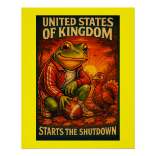 Póster Rana Divertida Sátirá del Reino de Estados Unidos 
