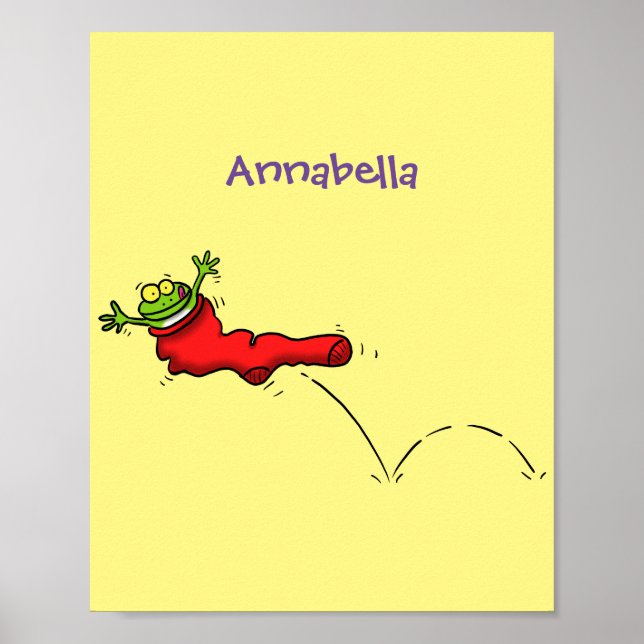 Póster Rana dulce en un personalizado de salto de calcetí (Frente)
