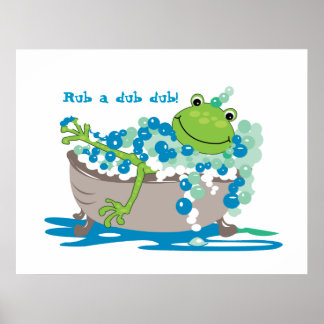 Póster Rana En Baño Bañera Niños Baño Baño Bañera Baño