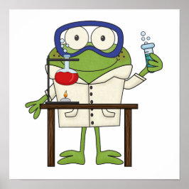 Póster Rana en el laboratorio de ciencia